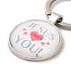 I Love Jesus Symbol Glass Pendant Keychain with Alloy Jesus Fish Charm KEYC-G058-01B-2