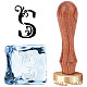 CRASPIRE Ice Stamp Initials Letter S Brass Ice Stamps Ice Cube Stamp Personalized with Removable Brass Head and Wood Handle Ice Branding Stamp for Cocktail Mojito Bar Drinks DIY-CP0006-100-1
