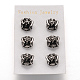 Antique Silver 316 Stainless Steel Rhinestone Skull Ear Studs EJEW-L120-05A-1