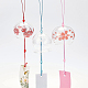 Benecreat 3pcs japanische Windspiele rosa Kirsche / rot / blaues Glas Windglocken handgemachte Anhänger für Geburtstagsgeschenk und Heimdekore HJEW-BC0001-01A-6