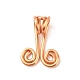 銅線飾りフックハンガー  シャンパンゴールド  15x11x5mm  穴：3.5mm PALLOY-JF01611-02-3