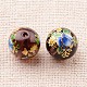 Flower Picture Printed Glass Round Beads GLAA-J087-12mm-A15-2