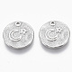 Brass Micro Pave Cubic Zirconia Charms KK-R130-011P-NF-1