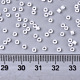 ガラスシードビーズ  機械刺繍に適合  透明インサイドカラー  ラウンド  ホワイト  2.5x1.5mm  穴：1mm  約2222個/50g X-SEED-S042-07A-06-4