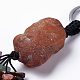 Pepita di agata rossa naturale con portachiavi con nappe in pietre preziose miste KEYC-P012-02P-02-2
