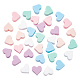 NBEADS 36 Pcs 6 Colors Heart Silicone Beads SIL-NB0001-07-1
