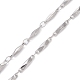 304 Stainless Steel Faceted Bar Link Chain Necklace Makings AJEW-JB01185-02-3