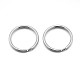 Original Color 304 Stainless Steel Split Key Ring Clasps for Keychain Making STAS-E083-17P-1