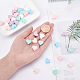 NBEADS 36 Pcs 6 Colors Heart Silicone Beads SIL-NB0001-07-3