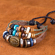 Adjustable Casual Unisex Leather Multi-strand Bracelets BJEW-BB15529-B-9