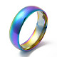 Placcatura ionica (ip) 304 anello a fascia piatta in acciaio inossidabile STAS-I160-A-18mm-M-1