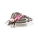 Broche de papillon de nuit en strass coloré avec perle d'imitation JEWB-P014-05AS-3