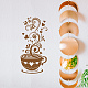 Mayjoydiy 2 個コーヒーカップステンシル芸術的なコーヒー描画テンプレート 10.4 × 22 インチ/26.3 × 56 センチメートルスプライシングサイズコーヒーアートステンシル 11.8 × 11.8 インチステンシルペイントブラシ付き再利用可能なコーヒーショップ家の装飾 DIY-MA0001-24C-5