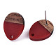 Opaque Resin & Walnut Wood Stud Earring Findings MAK-N032-006A-B01-3