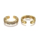 Adjustable Brass Micro Pave Clear Cubic Zirconia Cuff Rings ZIRC-Z002-08G-2