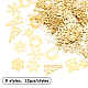 真鍮キラキラマニキュアネイルアートデコレーション  クリスマスのために  混合図形  ゴールドカラー  108個/箱 MRMJ-OC0001-32G-2