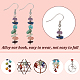 ANATTASOUL 6 Pairs 6 Style Natural Mixed Gemstone Tree of Life Dangle Earrings EJEW-AN0003-18-3