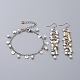 Set di braccialetti con ciondoli e orecchini pendenti SJEW-JS01081-1
