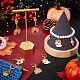 Halloween Theme Alloy Enamel Ghost/Dessert/Pumpkin House Charm Locking Stitch Markers HJEW-PH01754-4
