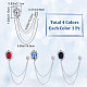 Gorgecraft 4Pcs 4 Colors Glass Oval Hanging Chain Brooches JEWB-GF0001-37-2