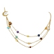 Dreischichtige Halsketten mit Perlen aus natürlichen und synthetischen gemischten Edelsteinen NJEW-TA00091-2
