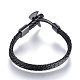Плетеный кожаный шнур многожильных браслеты BJEW-F291-06B-2