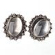 Alloy Cabochon & Rhinestone Settings and 40x30mm Oval Clear Glass Covers Sets DIY-X0115-AS-FF-2