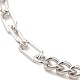 Rhodium Plated 925 Sterling Silver Curb Chain & Paperclip Chain Anklets AJEW-F162-002P-4