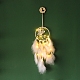 クリエイティブな夢をキャッチするデコレーションペンダント  羽と蝶の鉄の指輪  誕生日プレゼント  ホワイト  630mm HJEW-K034-01-7