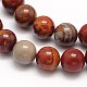 Natural Red Picture Jasper Round Beads Strands G-N0166-02-10mm-2