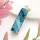 Rectangle Dyed Natural Drusy Agate Pendants G-I139-04-3