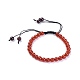 Натуральный гранат/сердолик (окрашенный и нагретый) плетеные браслеты из бисера BJEW-JB04337-02-1