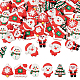 Fingerinspire 60 個 6 スタイル シリコーン カボション  DIYジュエリーアクセサリー  クリスマスのために  家と木と鐘とサンタクロースと雪だるま  混合図形  22~24.5x17~21.5x3.5~6mm  10個/スタイル SIL-FG0002-40-1