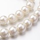 Brins de perles rondes en verre teinté écologique X-HY-A008-8mm-RB011-2