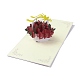 Rectangle 3D Flower Basket Pop Up Paper Greeting Card AJEW-A008-15-1