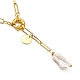 Collane lariat di perle keshi di perle naturali barocche NJEW-JN03042-03-3