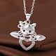 Silver Color Plated Brass Cubic Zirconia Kitten Pendant Necklaces NJEW-BB09514-5