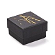 Cajas cuadradas de embalaje de joyería de cartón estampado en caliente CON-FS0001-08A-1