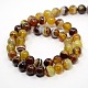 Natural Striped Agate/Banded Agate Round Bead Strands G-N0072-8mm-03-2