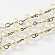Handmade Electroplate Glass Faceted Rondelle Beads Chains for Necklaces Bracelets Making AJEW-JB00147-06-1