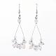 Frosted Natural Rose Quartz Beads Dangle Earrings EJEW-JE02452-02-1