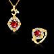 Brass Cubic Zirconia Bridal Party Jewelry Sets SJEW-BB18180-G-2