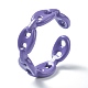 スプレー塗装真鍮カフリング  オープンリング  混合図形  紫色のメディア  usサイズ6~7 1/4(16.5~17.5mm) RJEW-H545-E-2