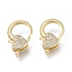 Brass Micro Pave Clear Cubic Zirconia Lobster Claw Clasps ZIRC-Q024-15G-1