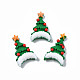オペーク樹脂カボション  クリスマスツリー  グリーン  34.5x20x9mm CRES-N021-111-1