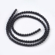 Chapelets de perles perles en agate noire naturelle G-D543-3mm-2