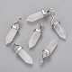 Natural Quartz Crystal Double Terminated Pointed Pendants G-F295-04G-1
