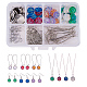 SUNNYCLUE 1 Box DIY 14 Set Druzy Jewelry Necklace Earrings Making Kit - 24pcs Flat Back Druzy Resin Cabochons 12mm DIY-SC0003-99P-1