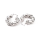 Brass Twist Rope Shape Hoop Earrings for Women EJEW-F303-07P-2
