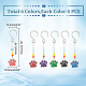 12 個 6 色合金エナメル犬の足跡ペンダント装飾  ガラスビーズとステンレススチールのS字フッククラスプ付き  ミックスカラー  70mm  2個/カラー HJEW-AB00266-2